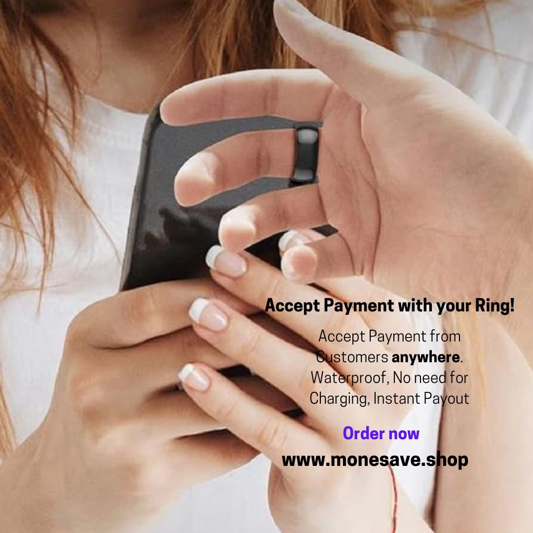 Smart Payment Ring | Toca para recibir | Recibe pagos en cualquier lugar con un Ring | Para propietarios de pequeñas empresas: cajero automático en un Ring 