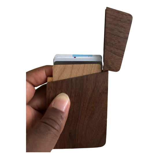 Wooden Wallet and Card holder, Unisex Men and Women Wooden Wallet, Monesave Stylish Wallet, Walnut Wood, Eco friendly Wallet